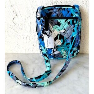 Vera Bradley Mini Hipster Crossbody Bag Blue Green Camofloral Pattern NEW